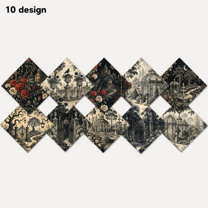 10Pc/Set Halloween Flower Series Fat Quarter Fabric, Pre-Cut Square Fabric Assort, Fabric Set, Craft Fabric, Handmade DIY Patchwork Fabric,Home Quilting Sewing Fabric, Packaging Fabric, Scrapbooking Craft Hobbyist