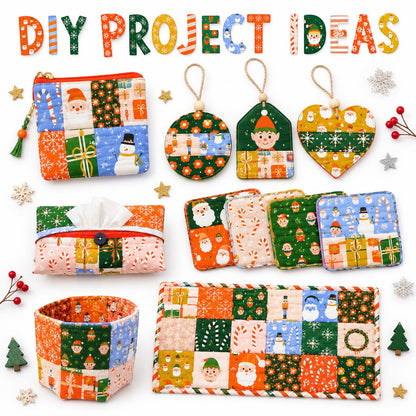 10pcs Charm Pack Set Christmas Santa Pattern Vintage Style Handmade DIY with Rich Color and Texture Elements 100% Polyester Patchwork in 10 Design Styles Suitable for Patchwork DIY Craft Projects DIY Wallet Making Gift Giving Bag Making Mother's Day Gift