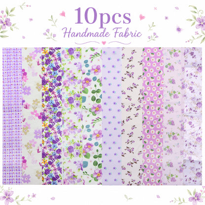 10pcs Vintage Floral Purple Pattern Jelly Roll Fabric Strips 2.5X19.7inch Pre-cut 100% Polyester for Patchwork Quilts, Table Runners, Placemats, Tote Bags, Storage Pouches, Makeup Bags, Coasters, Quilt Blocks & Binding Multi-color