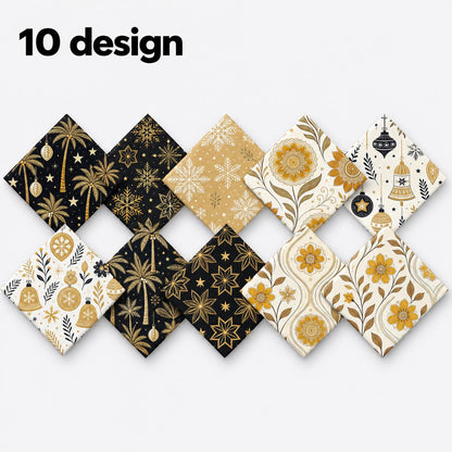 10Pc/Set Christmas Series Flower Bell Star Tree Fat Quarter Fabric, Pre-Cut Square Fabric Assort, Fabric Set, Craft Fabric, Handmade DIY Patchwork Fabric,Home Quilting Sewing Fabric, Packaging Fabric, Scrapbooking Craft Hobbyist