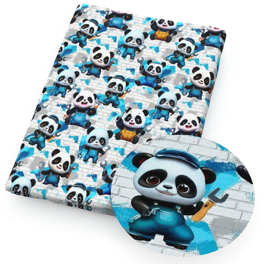 panda paint splatter household gadgets fabric