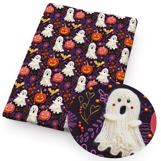 imitation embroidery series halloween skull ghost skeleton bones pumpkin fabric