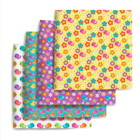 4Pc/set 7.87x7.87inch(20x20cm) bird series Precut Quilting Fabric Fat Quarter Fabric Bundle