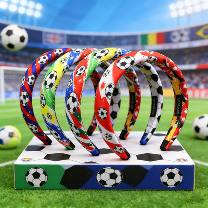 world cup football series satin high cranial hairband
