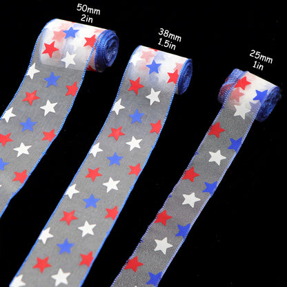 4th of July organza ribbon
