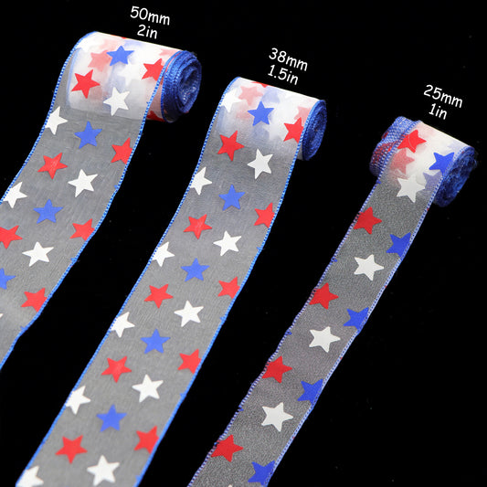 4th of July organza ribbon