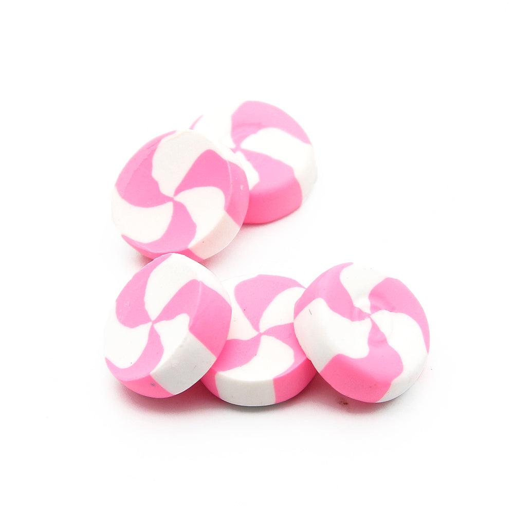 2Pcs Candy Lollipop Decor Polymer Clay For Pretend Kitchen Play Cooking Game DIY Party Doll House Accessory