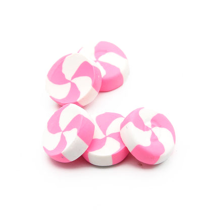 2Pcs Candy Lollipop Decor Polymer Clay For Pretend Kitchen Play Cooking Game DIY Party Doll House Accessory