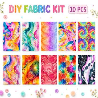 10Pc/Set Color Swirl Series Fat Quarter Fabric, Pre-Cut Square Fabric Assort, Fabric Set, Craft Fabric, Handmade DIY Patchwork Fabric,Home Quilting Sewing Fabric, Packaging Fabric, Scrapbooking Craft Hobbyist