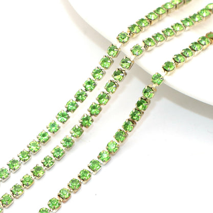 1Meter Sparkling Rhinestone Chain Beads Rhinestone Chain - Jewelry Making Chains for DIY Craft, Shoe, Clothing, Mobile Phone Case Decoration