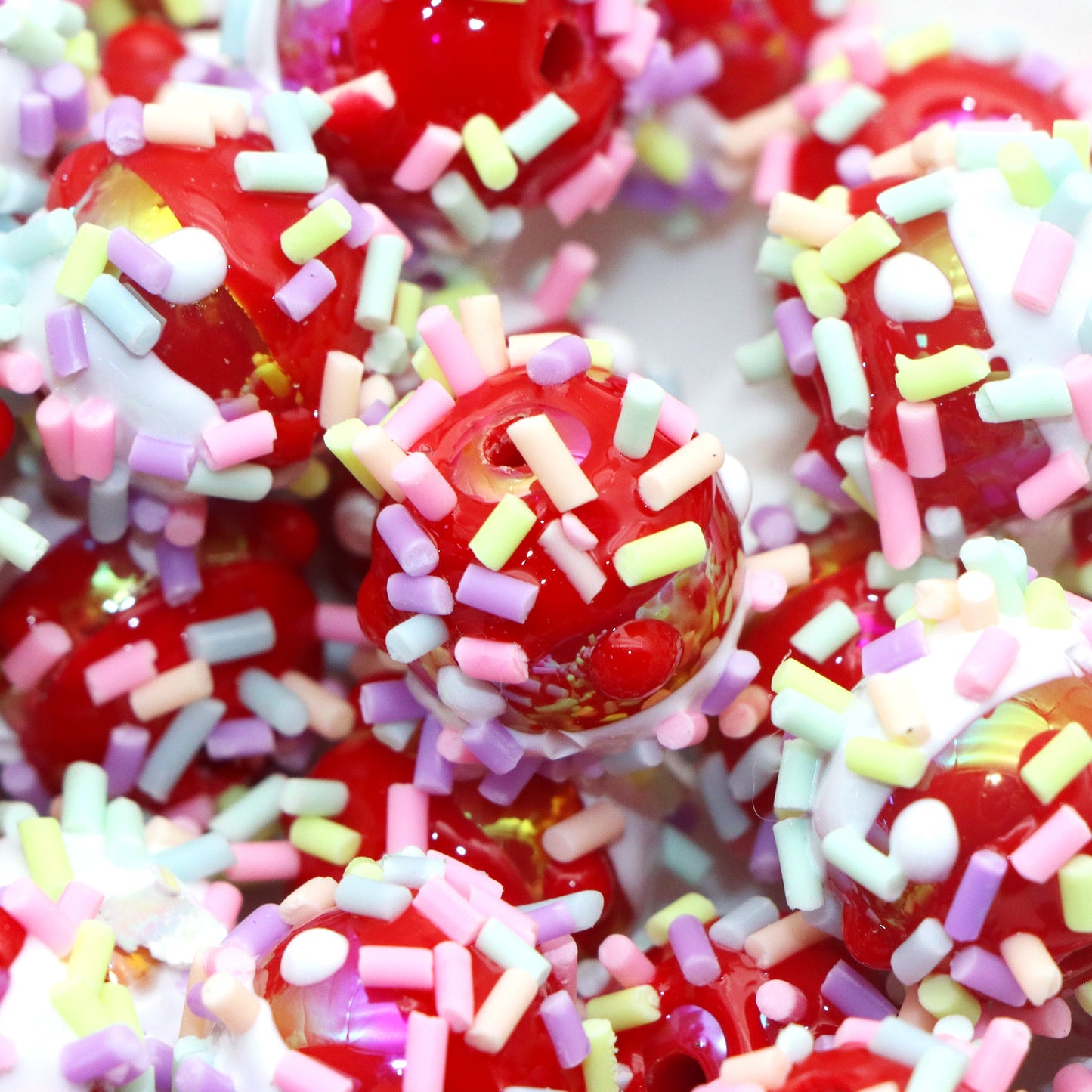 1pc Colorful Multi Bread crumbs Polymer Clay Beads, Loose Spacer Beads, Beads With Hole, DIY Jewelry Making Supplies For Bracelet, Necklace, Earrings, Charm Bangle Crafts