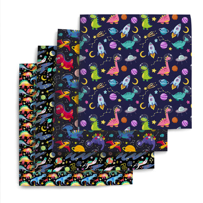 4Pc/set 7.87x7.87inch/19.68x17.7inch dinosaurs series Precut Quilting Fabric Fat Quarter Fabric Bundle