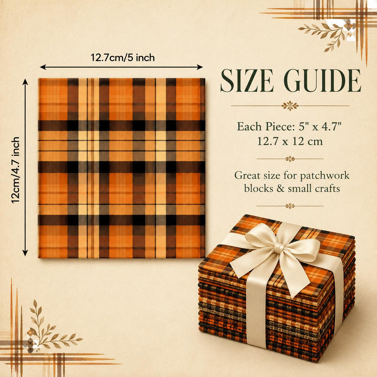 10pcs Charm Pack Set Plaid Pattern Vintage Style Handmade DIY with Rich Color and Texture Elements 100% Polyester Patchwork in 10 Design Styles Suitable for Patchwork DIY Craft Projects DIY Wallet Making Gift Giving Bag Making Mother's Day Gift