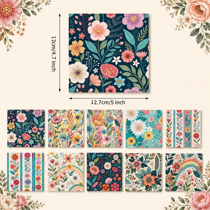 10Pc/Set Flower Stripe Series Fat Quarter Fabric, Pre-Cut Square Fabric Assort, Fabric Set, Craft Fabric, Handmade DIY Patchwork Fabric,Home Quilting Sewing Fabric, Packaging Fabric, Scrapbooking Craft Hobbyist