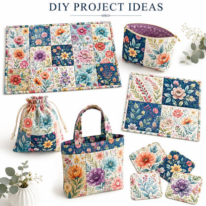 10Pc/Set Flower Series Fat Quarter Fabric, Pre-Cut Square Fabric Assort, Fabric Set, Craft Fabric, Handmade DIY Patchwork Fabric,Home Quilting Sewing Fabric, Packaging Fabric, Scrapbooking Craft Hobbyist