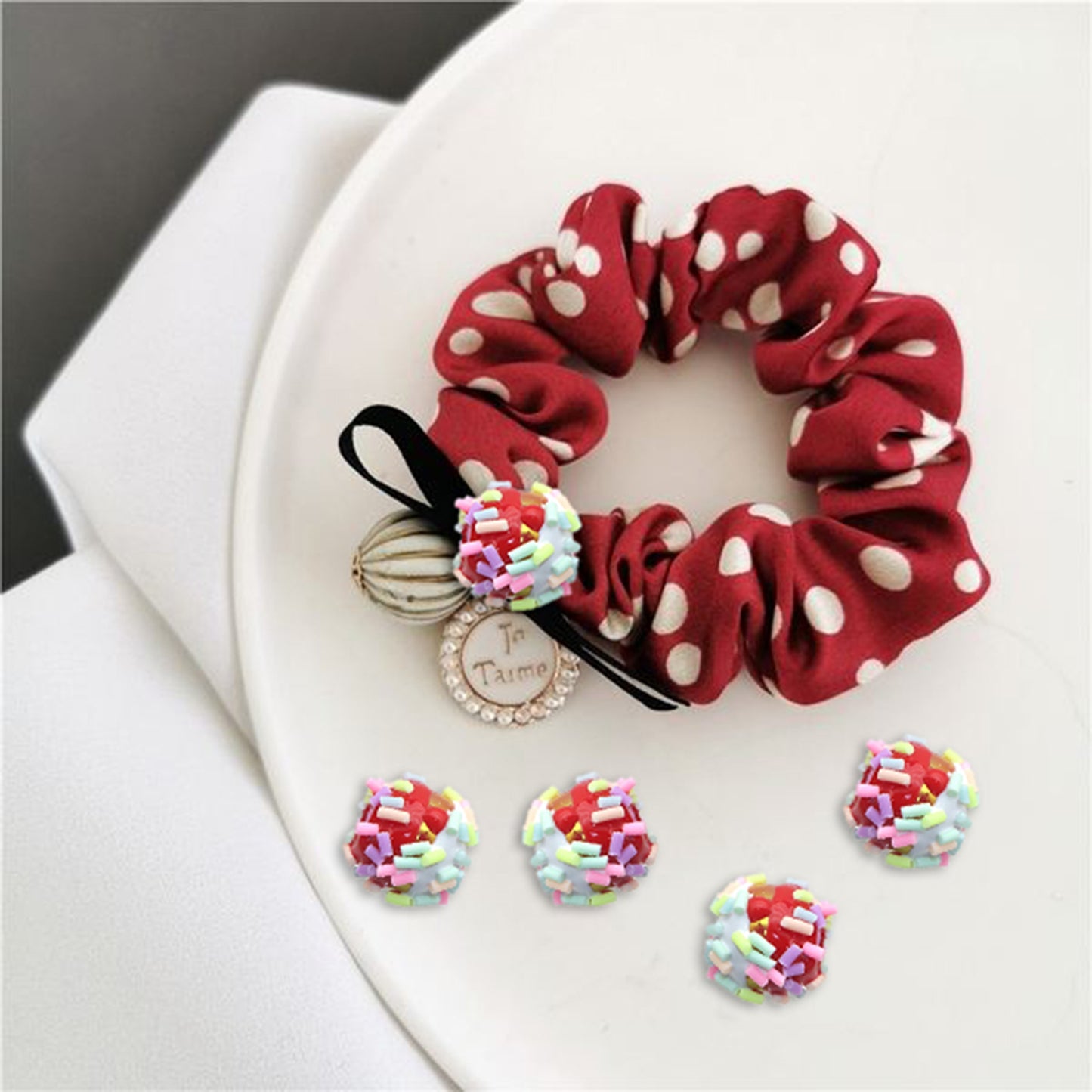 1pc Colorful Multi Bread crumbs Polymer Clay Beads, Loose Spacer Beads, Beads With Hole, DIY Jewelry Making Supplies For Bracelet, Necklace, Earrings, Charm Bangle Crafts