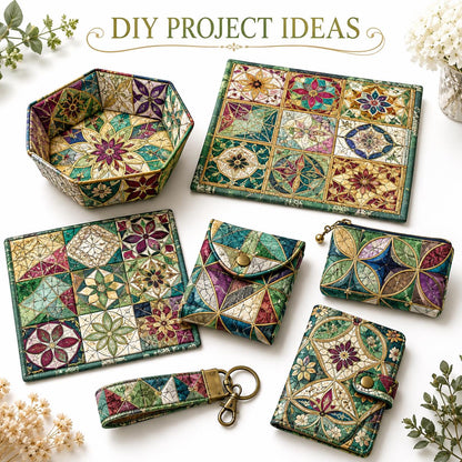 10Pc/Set Flower Geometric Patterns Colors Series Fat Quarter Fabric, Pre-Cut Square Fabric Assort, Fabric Set, Craft Fabric, Handmade DIY Patchwork Fabric,Home Quilting Sewing Fabric, Packaging Fabric, Scrapbooking Craft Hobbyist