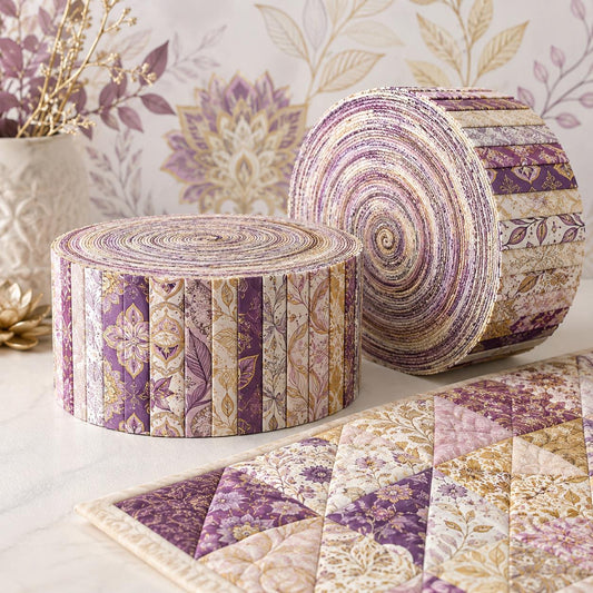 10pcs Vintage Floral Pattern Jelly Roll Fabric Strips 2.5X19.7inch Pre-Cut 100% Polyester For Patchwork Quilts, Table Runners, Placemats, Tote Bags, Storage Pouches, Makeup Bags, Coasters, Quilt Blocks & Binding