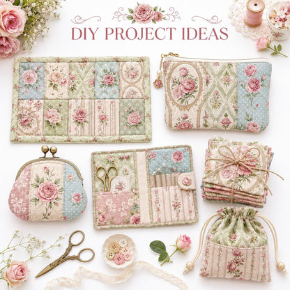 10pcs Charm Pack Set Floral Pattern Vintage Style Handmade DIY with Rich Color and Texture Elements 100% Polyester Patchwork in 10 Design Styles Suitable for Patchwork DIY Craft Projects DIY Wallet Making Gift Giving Bag Making Mother's Day Gift