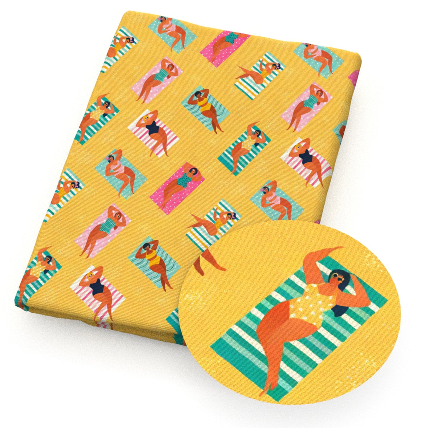 beach summer girl fabric