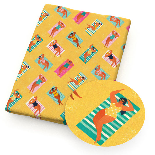 beach summer girl fabric
