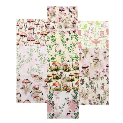 10pcs Charm Pack Set Mushroom Floral Deer Pattern Vintage Style Handmade DIY with Rich Color and Texture Elements 100% Polyester Patchwork in 10 Design Styles Suitable for Patchwork DIY Craft Projects DIY Wallet Making Gift Giving Bag Making Mother's Day
