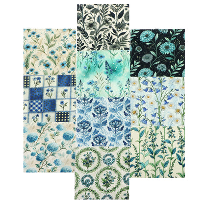 10Pc/Set Flower Series Plaid Fat Quarter Fabric, Pre-Cut Square Fabric Assort, Fabric Set, Craft Fabric, Handmade DIY Patchwork Fabric,Home Quilting Sewing Fabric, Packaging Fabric, Scrapbooking Craft Hobbyist