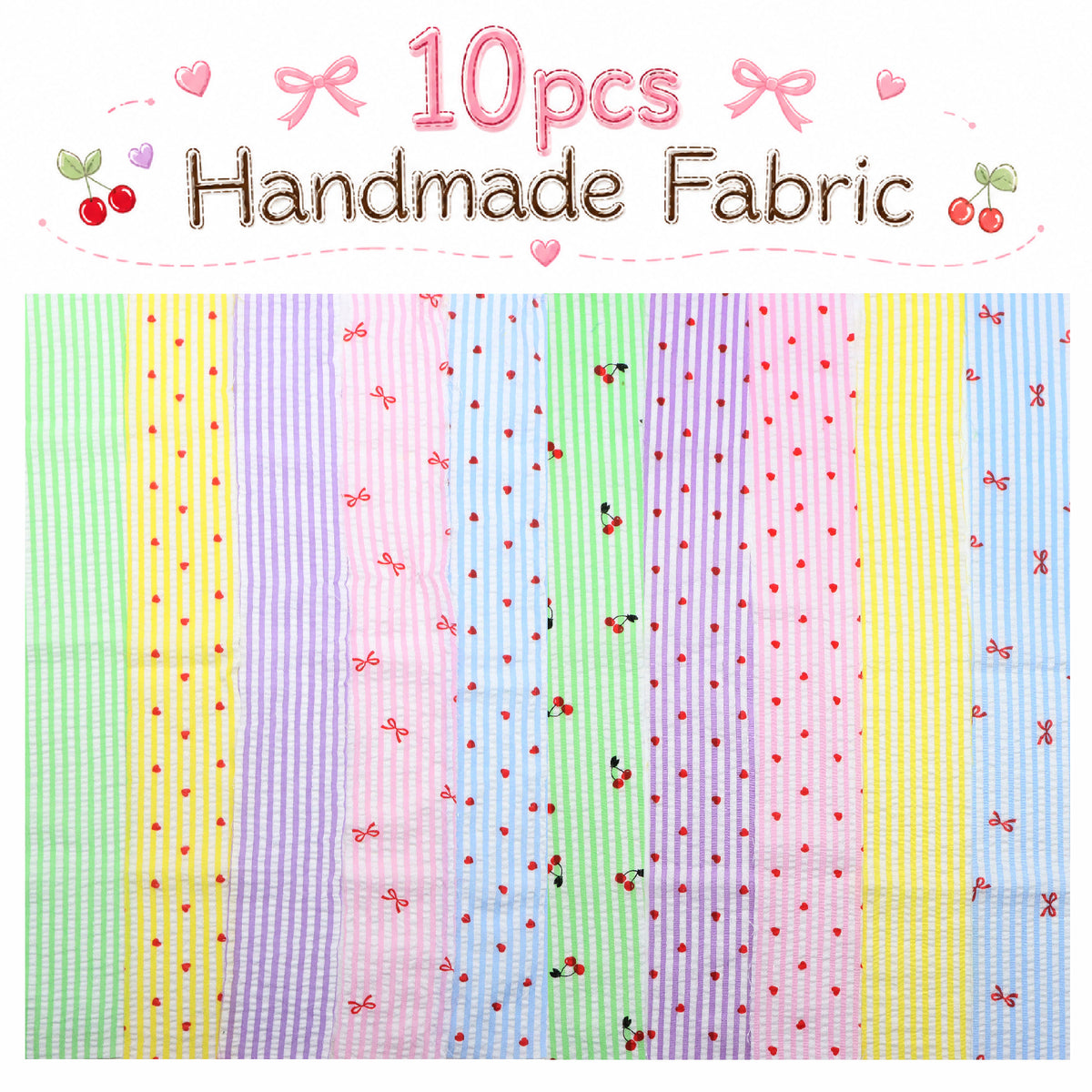 10pcs Vintage Love Striped Pattern Jelly Roll Fabric Strips 2.5X19.7inch Pre-Cut 100% Polyester For Patchwork Quilts, Table Runners, Placemats, Tote Bags, Storage Pouches, Makeup Bags, Coasters, Quilt Blocks & Binding