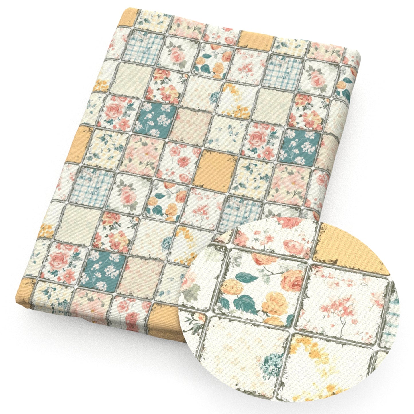 flowerfloral plaid grid fabric