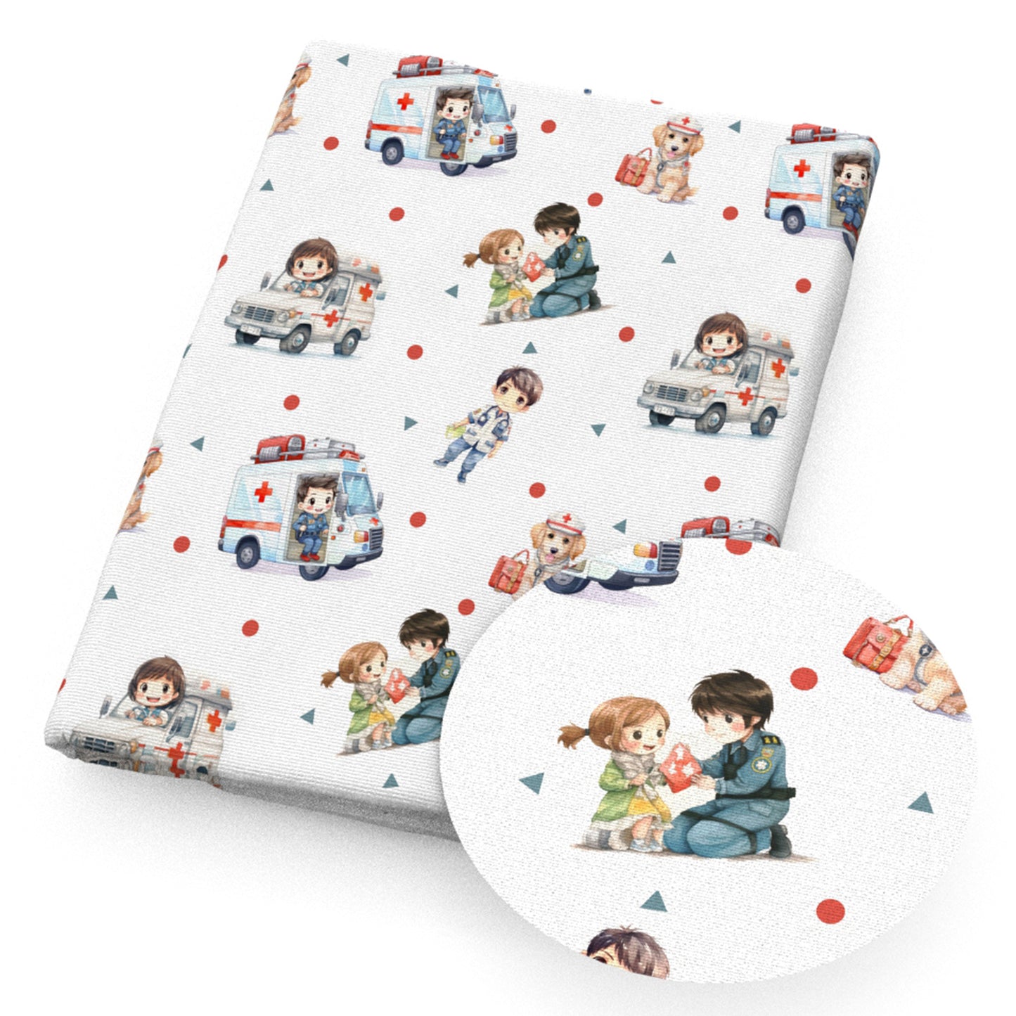 dots spot triangle nurses doctor health dogpuppy fabric