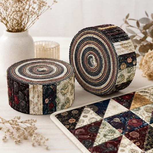 10pcs Vintage Ynara Scolymus Plant Theme Jelly Roll Fabric Strips 2.5X19.7inch Pre-Cut 100% Polyester For Patchwork Quilts, Table Runners, Placemats, Tote Bags, Storage Pouches, Makeup Bags, Coasters, Quilt Blocks & Binding