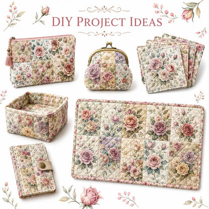 10pcs Charm Pack Set Floral Pattern Vintage Style Handmade DIY with Rich Color and Texture Elements 100% Polyester Patchwork in 10 Design Styles Suitable for Patchwork DIY Craft Projects DIY Wallet Making Gift Giving Bag Making Mother's Day Gift