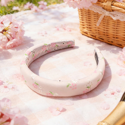 embroidery flower chiffon high cranial hairband