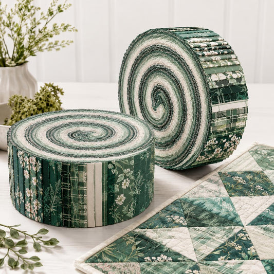 10pcs Vintage Plaid Floral Green Theme Jelly Roll Fabric Strips 2.5X19.7inch Pre-Cut 100% Polyester For Patchwork Quilts, Table Runners, Placemats, Tote Bags, Storage Pouches, Makeup Bags, Coasters, Quilt Blocks & Binding