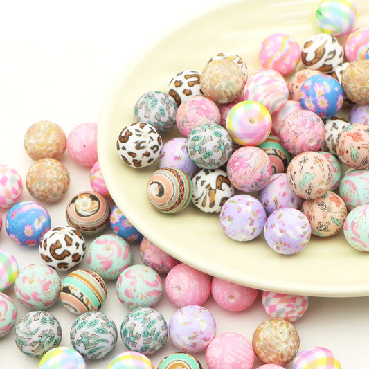 5pcs Flower Silicone Lentil Loose Frosted Beads For DIY Handmade Keychain Mobile Phone Chain Bag Chain Necklace Beaded Decors Jewelry Making Accessories