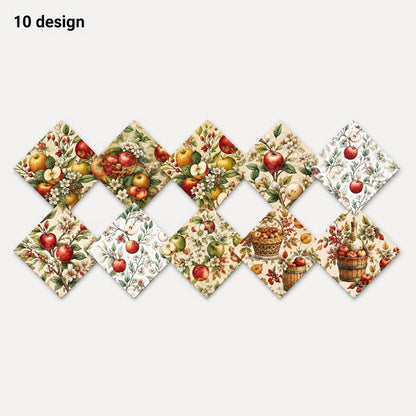 10Pc/Set Flower Fruit Series Fat Quarter Fabric, Pre-Cut Square Fabric Assort, Fabric Set, Craft Fabric, Handmade DIY Patchwork Fabric,Home Quilting Sewing Fabric, Packaging Fabric, Scrapbooking Craft Hobbyist
