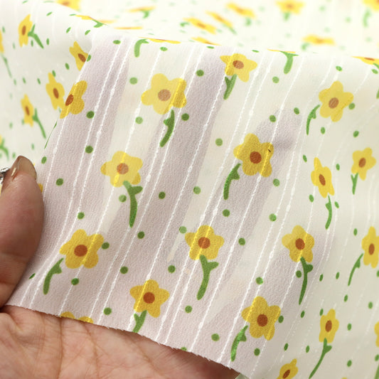 1pc Elegant Floral Print Organza Tulle Fabric, 58.26x19.69 inch - Precut Mesh Gauze with Intricate Flower Design, Perfect for Party Decorations, Craft Projects, Hair Ties, Quilting & Sewing, Diy Patchwork, Backdrop Fabric | Floral Pattern