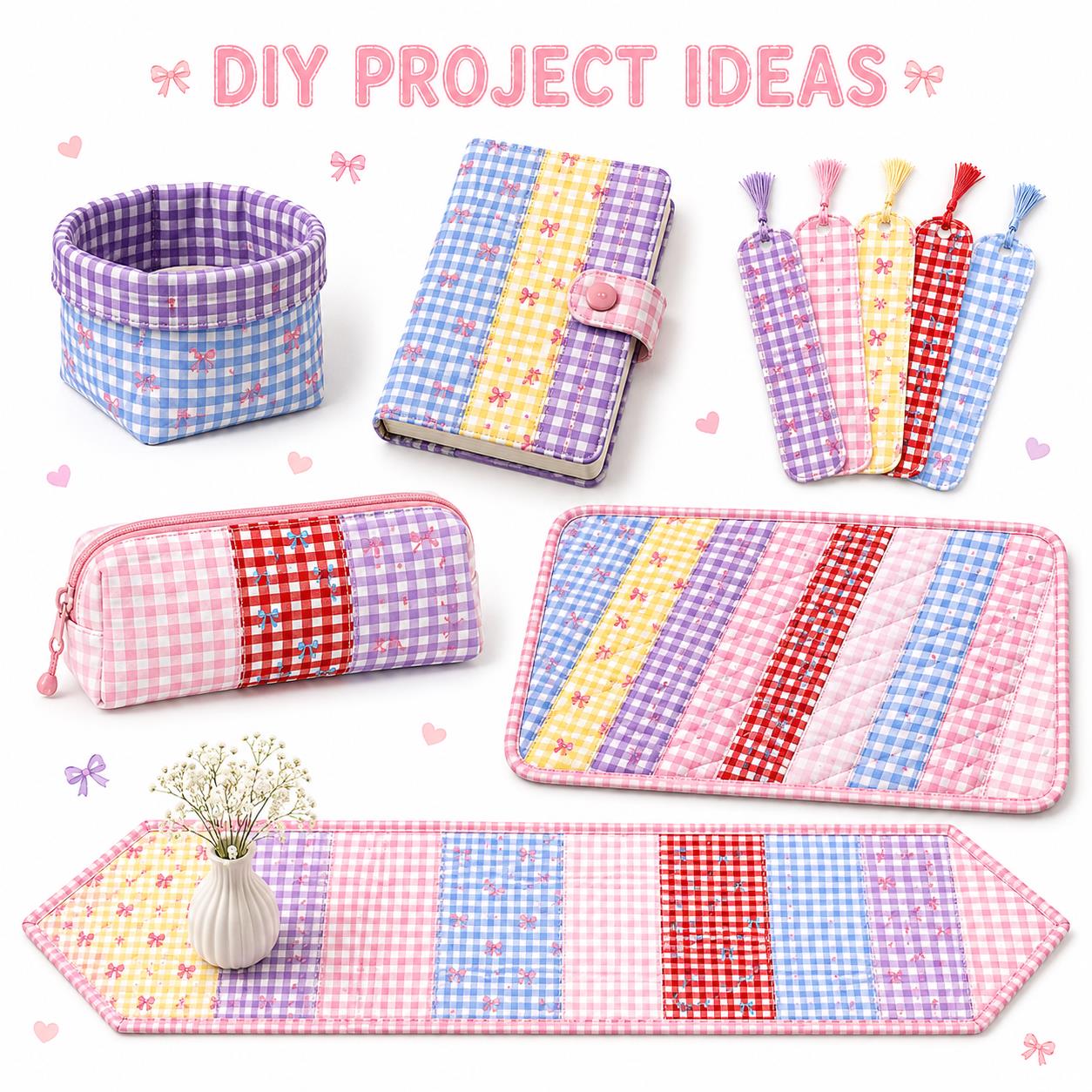 10pcs Vintage Plaid Grid Pattern Jelly Roll Fabric Strips 2.5X19.7inch Pre-cut 100% Polyester for Patchwork Quilts, Table Runners, Placemats, Tote Bags, Storage Pouches, Makeup Bags, Coasters, Quilt Blocks & Binding