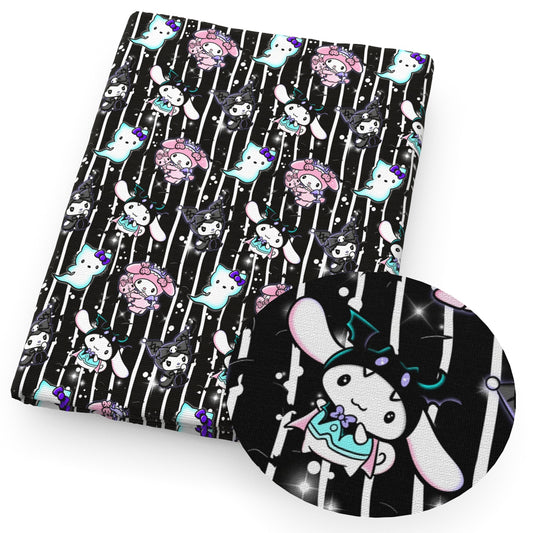 halloween bat stripe cartoon fabric