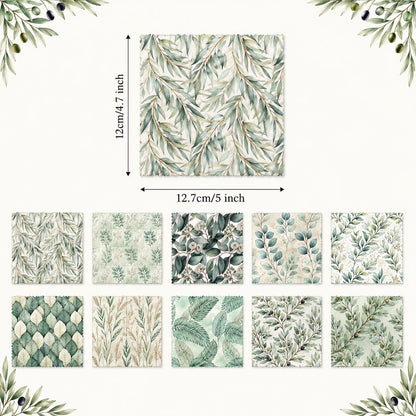 10Pc/Set Blue Leaves Series Fat Quarter Fabric, Pre-Cut Square Fabric Assort, Fabric Set, Craft Fabric, Handmade DIY Patchwork Fabric,Home Quilting Sewing Fabric, Packaging Fabric, Scrapbooking Craft Hobbyist
