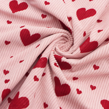 velvet Love heart fabric