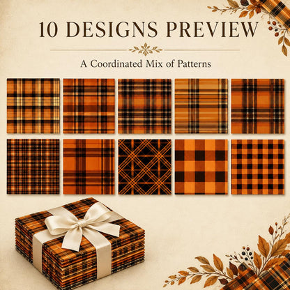 10pcs Charm Pack Set Plaid Pattern Vintage Style Handmade DIY with Rich Color and Texture Elements 100% Polyester Patchwork in 10 Design Styles Suitable for Patchwork DIY Craft Projects DIY Wallet Making Gift Giving Bag Making Mother's Day Gift