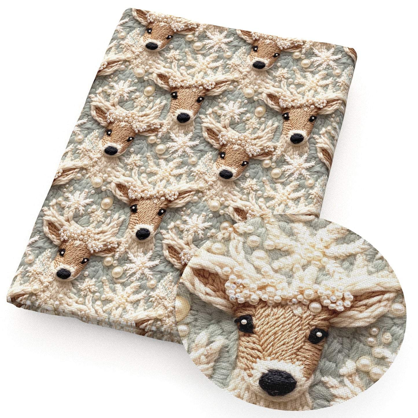 imitation embroidery series christmas day deerreindeer giraffe fabric