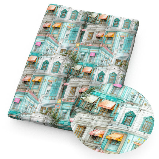 house leaf leaves tree rainbow color fabric