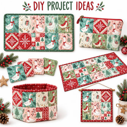 10Pc/Set Christmas Series Plaid Tree Duck Fat Quarter Fabric, Pre-Cut Square Fabric Assort, Fabric Set, Craft Fabric, Handmade DIY Patchwork Fabric,Home Quilting Sewing Fabric, Packaging Fabric, Scrapbooking Craft Hobbyist