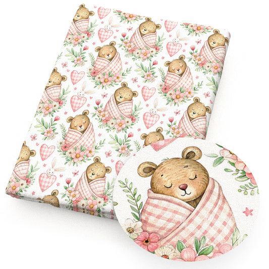rabbit bunny heart love flowerfloral plaid grid fabric