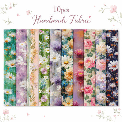 10pcs Vintage Floral Painting Pattern Jelly Roll Fabric Strips 2.5X19.7inch Pre-cut 100% Polyester for Patchwork Quilts, Table Runners, Placemats, Tote Bags, Storage Pouches, Makeup Bags, Coasters, Quilt Blocks & Binding Multi-color