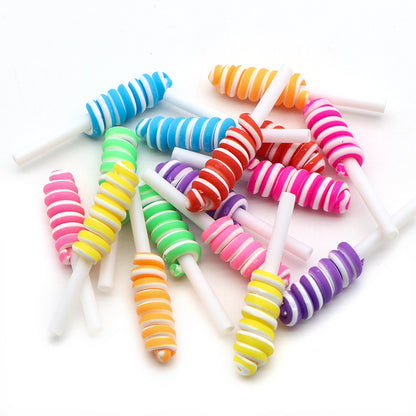 10Pcs Colorful Lollipop Resin Pendant Charms,Cute Simulation Lollipop Jelly Candy DIY Accessories for DIY Jewelry Making,Phone Case & Stationery Box Embellishment,Ideal for Creative Crafts & Unique Gifts