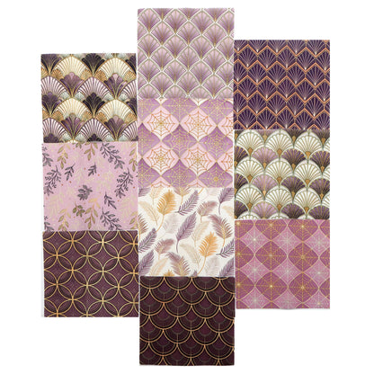 10Pc/Set Purple Series Stripe Leaves Spider Web Fat Quarter Fabric, Pre-Cut Square Fabric Assort, Fabric Set, Craft Fabric, Handmade DIY Patchwork Fabric,Home Quilting Sewing Fabric, Packaging Fabric, Scrapbooking Craft Hobbyist