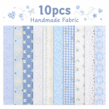 10pcs Vintage Floral Blue & White Pattern Purple Jelly Roll Fabric Strips 2.5X19.7inch Pre-cut 100% Polyester for Patchwork Quilts, Table Runners, Placemats, Tote Bags, Storage Pouches, Makeup Bags, Coasters, Quilt Blocks & Binding